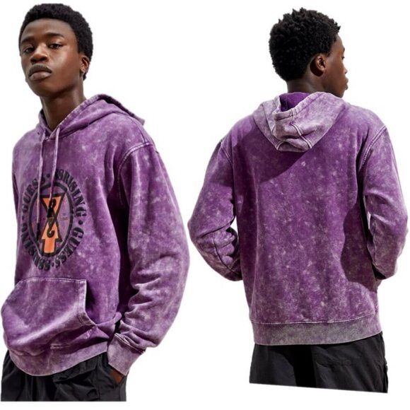 GUESS 88 RISING HOODIE SWEATSHIRT HEAD IN THE CLOUDS SZ L PURPLE ACID STREETWEAR - Picture 3 of 16
